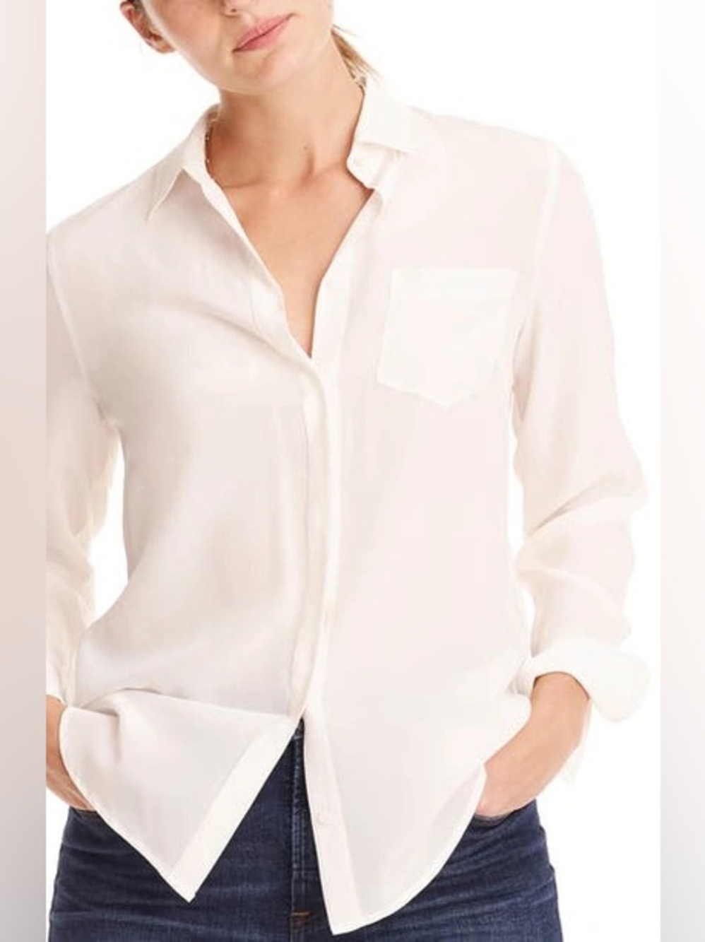J. Crew 365 Silk Button-Up Shirt